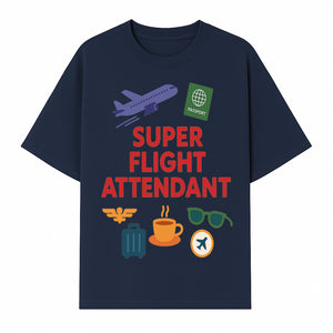 Super Flight Attendant Travel-Themed T-Shirt with Airplane, Passport, Coffee, and Luggage Graphics for Aviation Lovers - T-shirt 1758254677512.jpg