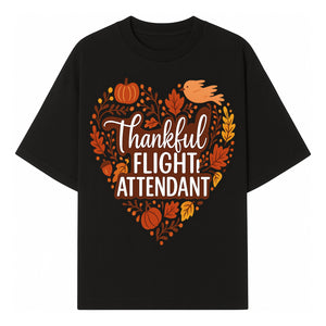 Thankful Flight Attendant Fall Thanksgiving Heart Art Print, Autumn Decor, Airline Crew Gift, Nature-Inspired Wall Art, Seasonal Home Decor - T-shirt 1758254677671.jpg