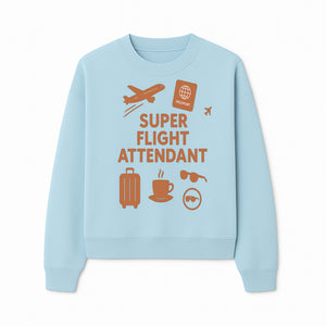 Super Flight Attendant Travel Design - Airplane, Passport, Coffee, Luggage - Perfect Gift for Flight Crew and Travelers - Sweatshirt 1758254677769.jpg