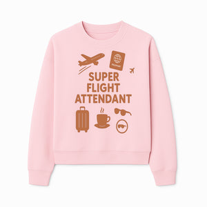 Super Flight Attendant Travel Design - Airplane, Passport, Coffee, Luggage - Perfect Gift for Flight Crew and Travelers - Sweatshirt 1758254677911.jpg