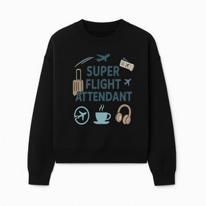 Super Flight Attendant T-Shirt with Airplane & Travel Icons for Aviation Lovers, Flight Crew Gifts, and Travel Enthusiasts - Sweatshirt 1758254678119.jpg