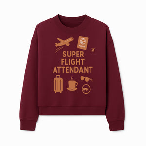 Super Flight Attendant Travel Design - Airplane, Passport, Coffee, Luggage - Perfect Gift for Flight Crew and Travelers - Sweatshirt 1758254678121.jpg