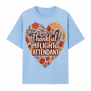 Thankful Flight Attendant Fall Thanksgiving Heart Art Print, Autumn Decor, Airline Crew Gift, Nature-Inspired Wall Art, Seasonal Home Decor - T-shirt 1758254678287.jpg