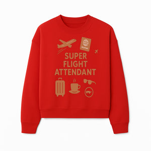Super Flight Attendant Travel Design - Airplane, Passport, Coffee, Luggage - Perfect Gift for Flight Crew and Travelers - Sweatshirt 1758254678547.jpg