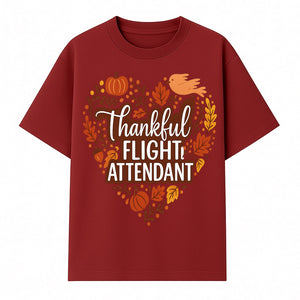 Thankful Flight Attendant Fall Thanksgiving Heart Art Print, Autumn Decor, Airline Crew Gift, Nature-Inspired Wall Art, Seasonal Home Decor - T-shirt 1758254678647.jpg