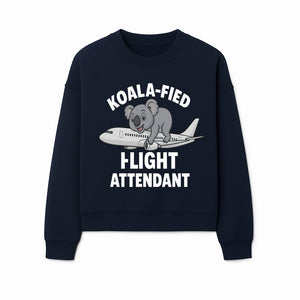 Koala-Fied Flight Attendant T-Shirt | Cute Aviation Animal Graphic Tee for Travelers & Flight Crew | Fun Gifts for Air Travel Lovers - Sweatshirt 1758254678672.jpg