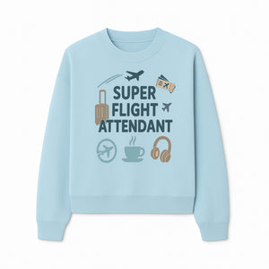 Super Flight Attendant T-Shirt with Airplane & Travel Icons for Aviation Lovers, Flight Crew Gifts, and Travel Enthusiasts - Sweatshirt 1758254678724.jpg