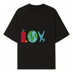Travel Themed Love Design with Suitcase, Globe, Airplane, and Planes - Perfect for Adventurers and Wanderlust Gifts - T-shirt 1758254678767.jpg