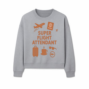 Super Flight Attendant Travel Design - Airplane, Passport, Coffee, Luggage - Perfect Gift for Flight Crew and Travelers - Sweatshirt 1758254678768.jpg