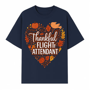Thankful Flight Attendant Fall Thanksgiving Heart Art Print, Autumn Decor, Airline Crew Gift, Nature-Inspired Wall Art, Seasonal Home Decor - T-shirt 1758254678783.jpg