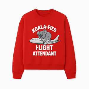 Koala-Fied Flight Attendant T-Shirt | Cute Aviation Animal Graphic Tee for Travelers & Flight Crew | Fun Gifts for Air Travel Lovers - Sweatshirt 1758254678837.jpg