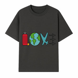 Travel Themed Love Design with Suitcase, Globe, Airplane, and Planes - Perfect for Adventurers and Wanderlust Gifts - T-shirt 1758254678909.jpg