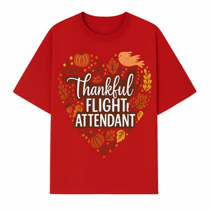 Thankful Flight Attendant Fall Thanksgiving Heart Art Print, Autumn Decor, Airline Crew Gift, Nature-Inspired Wall Art, Seasonal Home Decor - T-shirt 1758254678927.jpg