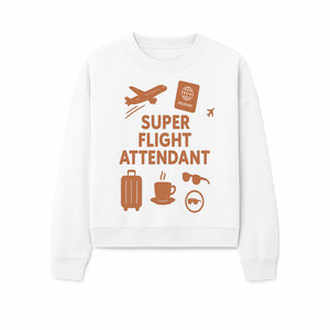 Super Flight Attendant Travel Design - Airplane, Passport, Coffee, Luggage - Perfect Gift for Flight Crew and Travelers - Sweatshirt 1758254678955.jpg