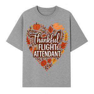 Thankful Flight Attendant Fall Thanksgiving Heart Art Print, Autumn Decor, Airline Crew Gift, Nature-Inspired Wall Art, Seasonal Home Decor - T-shirt 1758254679067.jpg