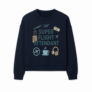Super Flight Attendant T-Shirt with Airplane & Travel Icons for Aviation Lovers, Flight Crew Gifts, and Travel Enthusiasts - Sweatshirt 1758254679223.jpg