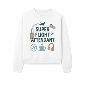 Super Flight Attendant T-Shirt with Airplane & Travel Icons for Aviation Lovers, Flight Crew Gifts, and Travel Enthusiasts - Sweatshirt 1758254679635.jpg