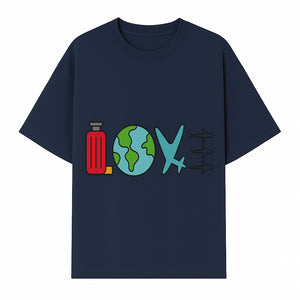 Travel Themed Love Design with Suitcase, Globe, Airplane, and Planes - Perfect for Adventurers and Wanderlust Gifts - T-shirt 1758254679894.jpg