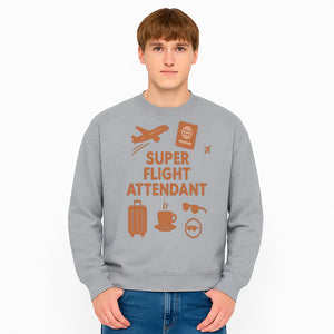 Super Flight Attendant Travel Design - Airplane, Passport, Coffee, Luggage - Perfect Gift for Flight Crew and Travelers - Sweatshirt 1758254680112.jpg