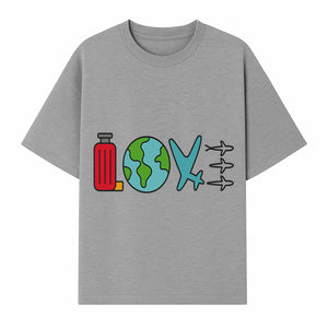 Travel Themed Love Design with Suitcase, Globe, Airplane, and Planes - Perfect for Adventurers and Wanderlust Gifts - T-shirt 1758254680161.jpg