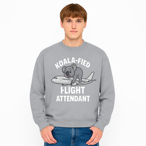 Koala-Fied Flight Attendant T-Shirt | Cute Aviation Animal Graphic Tee for Travelers & Flight Crew | Fun Gifts for Air Travel Lovers - Sweatshirt 1758254680303.jpg
