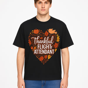 Thankful Flight Attendant Fall Thanksgiving Heart Art Print, Autumn Decor, Airline Crew Gift, Nature-Inspired Wall Art, Seasonal Home Decor - T-shirt 1758254680447.jpg