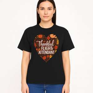 Thankful Flight Attendant Fall Thanksgiving Heart Art Print, Autumn Decor, Airline Crew Gift, Nature-Inspired Wall Art, Seasonal Home Decor - T-shirt 1758254680598.jpg