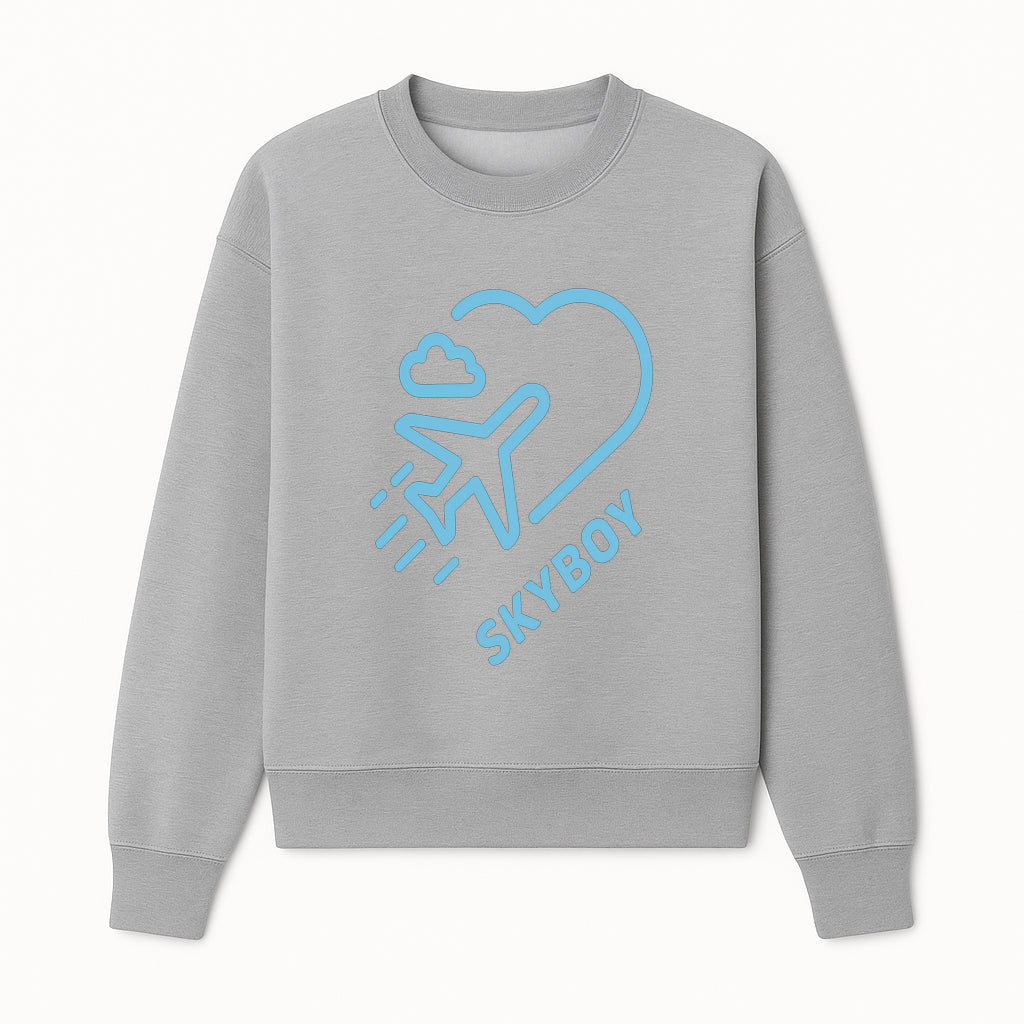 Skyboy Air Travel Graphic Tee with Airplane and Heart Design - Perfect for Aviation Lovers and Travelers - Sweatshirt 1758254680675.jpg