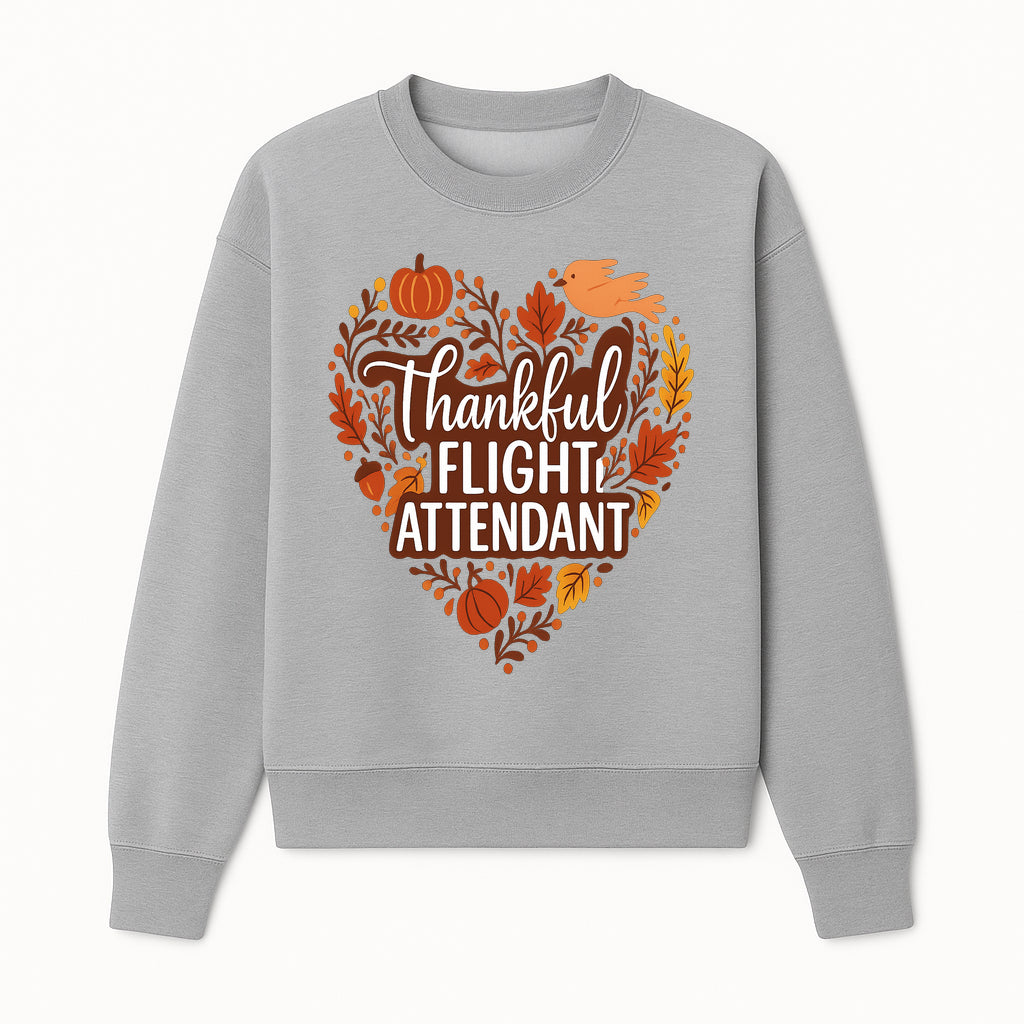 Thankful Flight Attendant Fall Thanksgiving Heart Art Print, Autumn Decor, Airline Crew Gift, Nature-Inspired Wall Art, Seasonal Home Decor - Sweatshirt 1758254680757.jpg