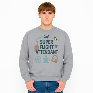 Super Flight Attendant T-Shirt with Airplane & Travel Icons for Aviation Lovers, Flight Crew Gifts, and Travel Enthusiasts - Sweatshirt 1758254680773.jpg