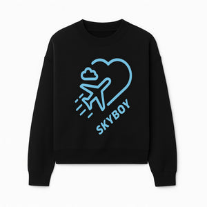 Skyboy Air Travel Graphic Tee with Airplane and Heart Design - Perfect for Aviation Lovers and Travelers - Sweatshirt 1758254680840.jpg