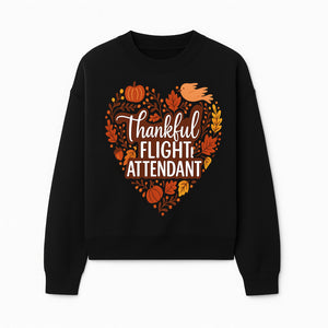 Thankful Flight Attendant Fall Thanksgiving Heart Art Print, Autumn Decor, Airline Crew Gift, Nature-Inspired Wall Art, Seasonal Home Decor - Sweatshirt 1758254680907.jpg