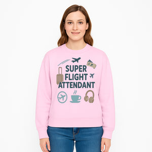 Super Flight Attendant T-Shirt with Airplane & Travel Icons for Aviation Lovers, Flight Crew Gifts, and Travel Enthusiasts - Sweatshirt 1758254680950.jpg
