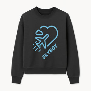 Skyboy Air Travel Graphic Tee with Airplane and Heart Design - Perfect for Aviation Lovers and Travelers - Sweatshirt 1758254680974.jpg