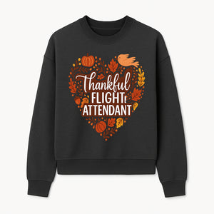 Thankful Flight Attendant Fall Thanksgiving Heart Art Print, Autumn Decor, Airline Crew Gift, Nature-Inspired Wall Art, Seasonal Home Decor - Sweatshirt 1758254681048.jpg