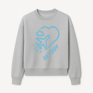 Skyboy Air Travel Graphic Tee with Airplane and Heart Design - Perfect for Aviation Lovers and Travelers - Sweatshirt 1758254681263.jpg