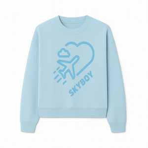 Skyboy Air Travel Graphic Tee with Airplane and Heart Design - Perfect for Aviation Lovers and Travelers - Sweatshirt 1758254681418.jpg