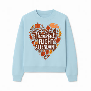 Thankful Flight Attendant Fall Thanksgiving Heart Art Print, Autumn Decor, Airline Crew Gift, Nature-Inspired Wall Art, Seasonal Home Decor - Sweatshirt 1758254681520.jpg