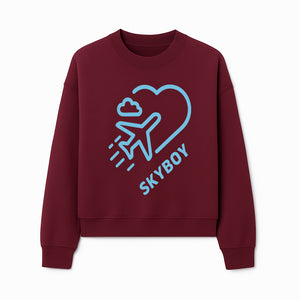 Skyboy Air Travel Graphic Tee with Airplane and Heart Design - Perfect for Aviation Lovers and Travelers - Sweatshirt 1758254681785.jpg