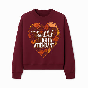 Thankful Flight Attendant Fall Thanksgiving Heart Art Print, Autumn Decor, Airline Crew Gift, Nature-Inspired Wall Art, Seasonal Home Decor - Sweatshirt 1758254681810.jpg
