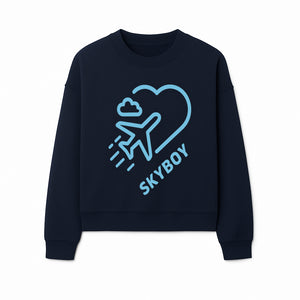 Skyboy Air Travel Graphic Tee with Airplane and Heart Design - Perfect for Aviation Lovers and Travelers - Sweatshirt 1758254681982.jpg