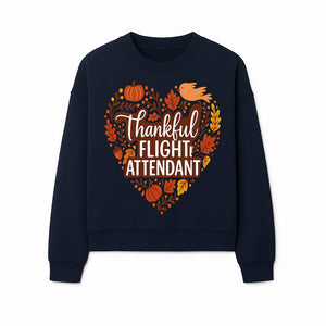 Thankful Flight Attendant Fall Thanksgiving Heart Art Print, Autumn Decor, Airline Crew Gift, Nature-Inspired Wall Art, Seasonal Home Decor - Sweatshirt 1758254681992.jpg