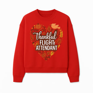 Thankful Flight Attendant Fall Thanksgiving Heart Art Print, Autumn Decor, Airline Crew Gift, Nature-Inspired Wall Art, Seasonal Home Decor - Sweatshirt 1758254682137.jpg