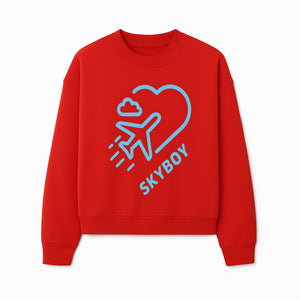 Skyboy Air Travel Graphic Tee with Airplane and Heart Design - Perfect for Aviation Lovers and Travelers - Sweatshirt 1758254682163.jpg