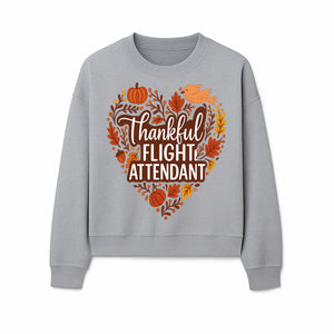 Thankful Flight Attendant Fall Thanksgiving Heart Art Print, Autumn Decor, Airline Crew Gift, Nature-Inspired Wall Art, Seasonal Home Decor - Sweatshirt 1758254682283.jpg