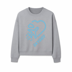 Skyboy Air Travel Graphic Tee with Airplane and Heart Design - Perfect for Aviation Lovers and Travelers - Sweatshirt 1758254682302.jpg