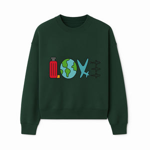 Travel Themed Love Design with Suitcase, Globe, Airplane, and Planes - Perfect for Adventurers and Wanderlust Gifts - Sweatshirt 1758254682351.jpg
