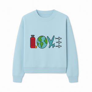 Travel Themed Love Design with Suitcase, Globe, Airplane, and Planes - Perfect for Adventurers and Wanderlust Gifts - Sweatshirt 1758254682669.jpg