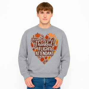 Thankful Flight Attendant Fall Thanksgiving Heart Art Print, Autumn Decor, Airline Crew Gift, Nature-Inspired Wall Art, Seasonal Home Decor - Sweatshirt 1758254683607.jpg