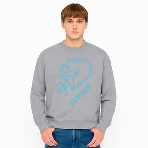 Skyboy Air Travel Graphic Tee with Airplane and Heart Design - Perfect for Aviation Lovers and Travelers - Sweatshirt 1758254683653.jpg
